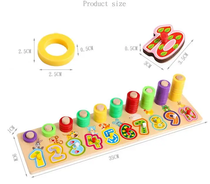 Высокое качество Монтессори для детей дошкольного возраста обучающие средства подсчета и укладки доска деревянная математическая игрушка Обучающие Развивающие игрушки