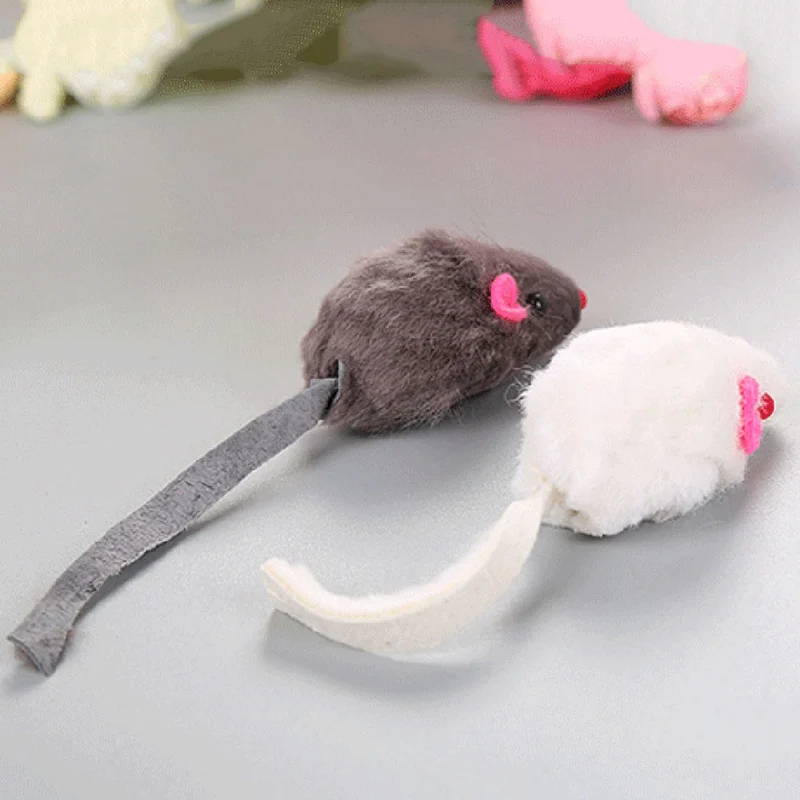 Мини-Интерактивная кроличья меховая ложная мышь забавная игрушка для кошек питомец котенок животное звук скрипучий игра игрушки поставки продукт случайный цвет