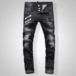 В европейском и американском стиле известный бренд для мужчин джинсы для женщин Роскошные прямые джинсовые брюки молния лоскутное тонкий