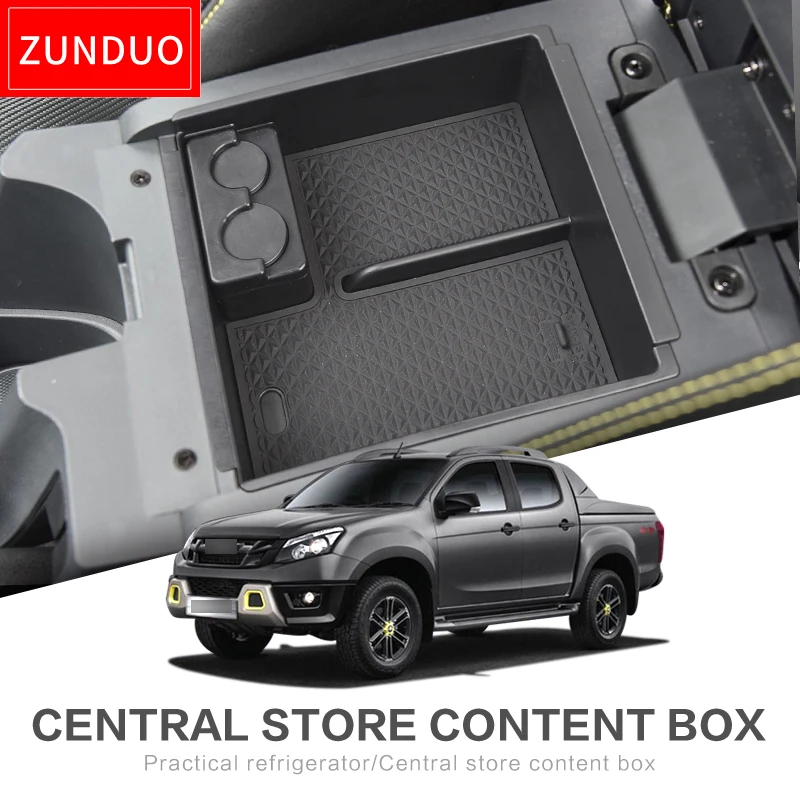 

ZUNDUO Car central armrest box For Isuzu D-Max MU-X 2013 - 2017 MUX DMAX SX LS EX LS-T Interior Accessories Stowing Tidying