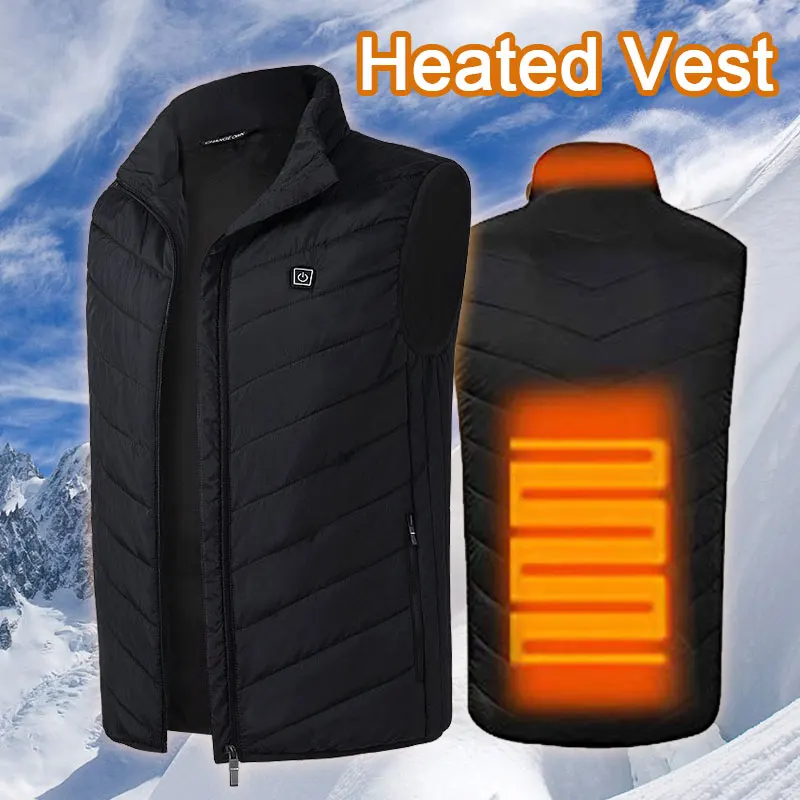 Unisex Heated Jackets USB Heating Vest Coat Winter Hiking Skiing Camping Climbing Skiing Clothes Thermal Clothing Heater