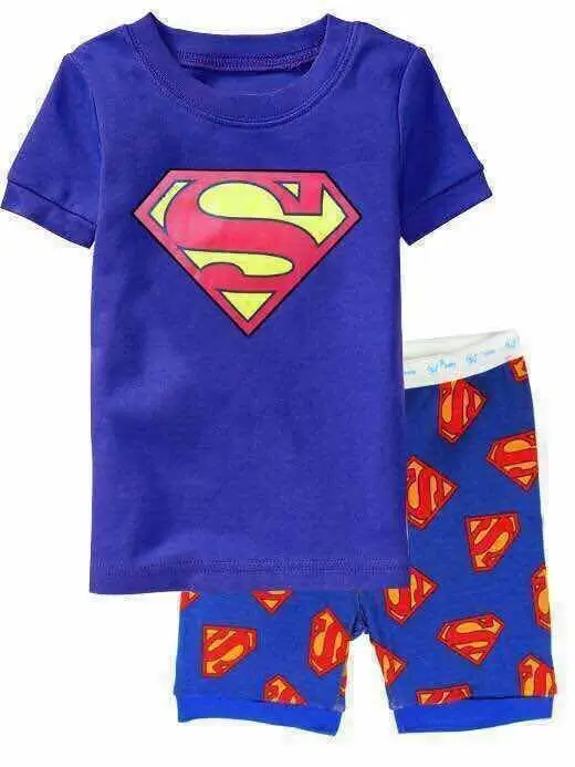 Комплект детской короткой одежды, короткий Пижамный комплект для мальчиков и девочек, детские пижамы с героями мультфильмов, одежда для сна для малышей 2-7 лет - Цвет: Лаванда