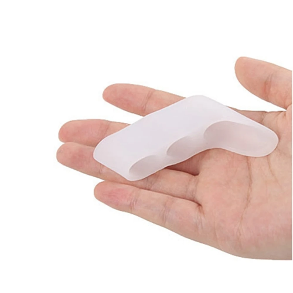 2Pcs Silicone Toe Separator 3 Holes Little Toe Varus Corretcor Foot Toes Straightener Hamme Foot Relief Corrector For Foot Care