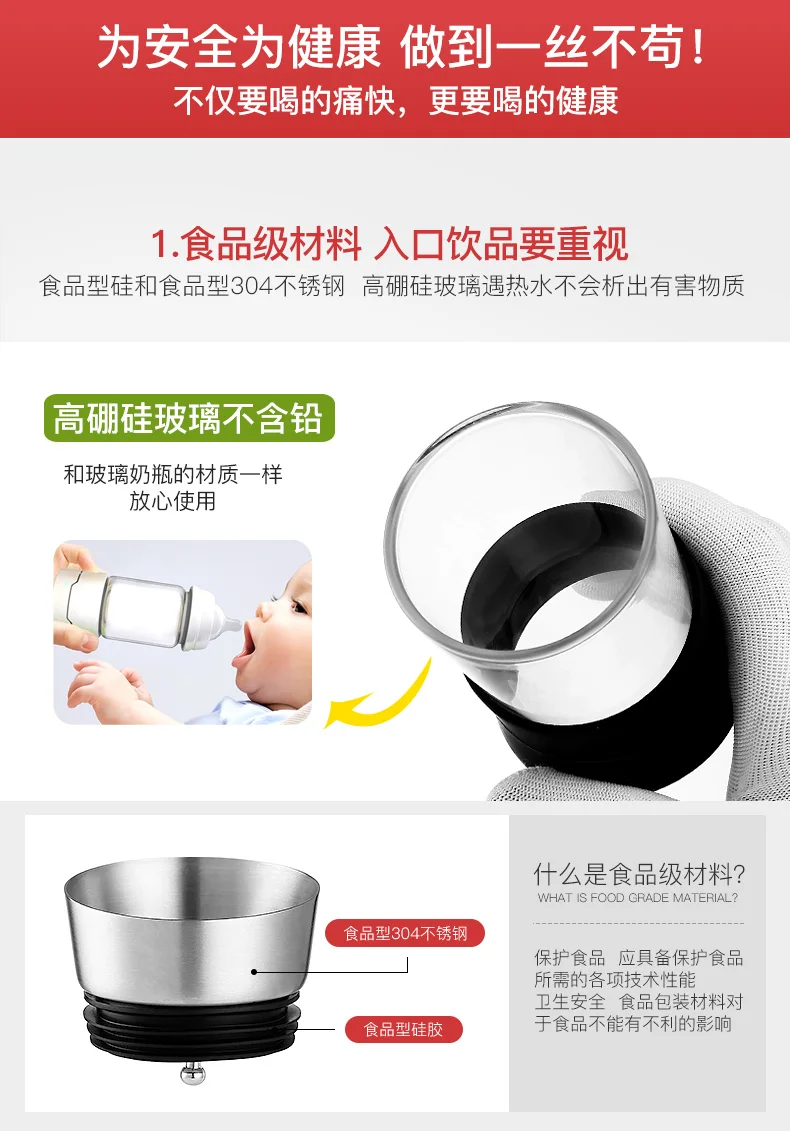 HoHome водная чашка термостойкая прозрачная большая емкость стеклянная бутылка холодной воды, пропитанная лимоном Взрывозащищенная LM5031024py