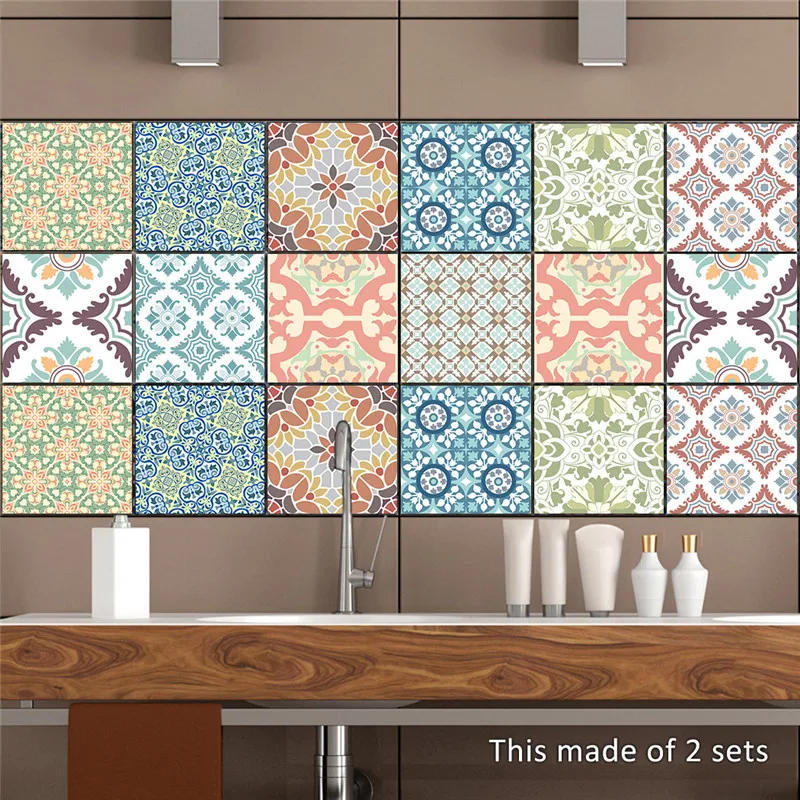 YRHCD Mediterranean style Bathroom Wall Stickers Creative DIY self