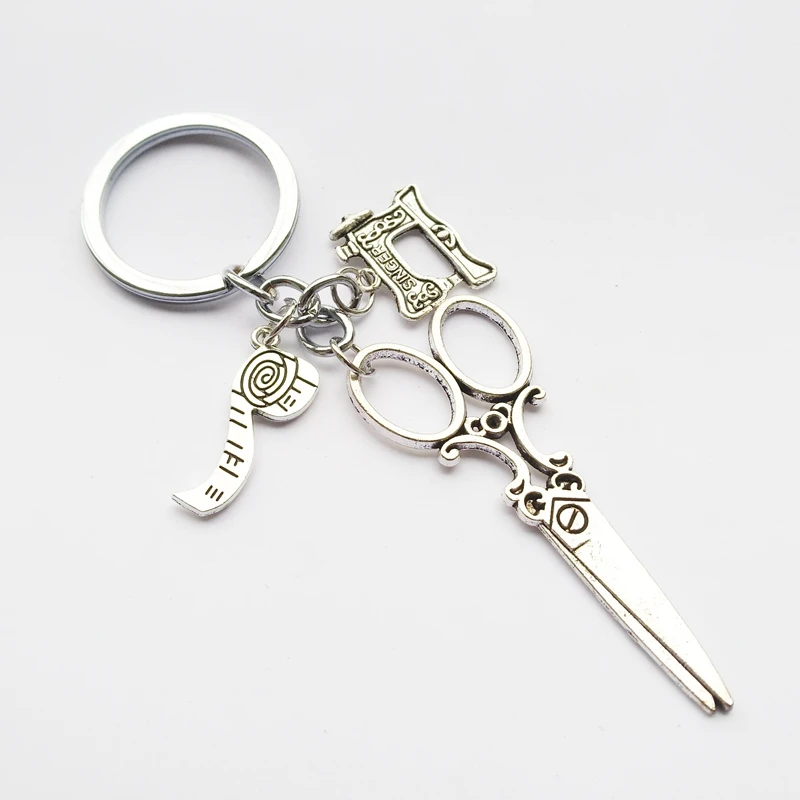 

2019 1PC Fashion Jewelry Sewing Machine Keychain, Seamstress Key Chain, Quilters Keychain Silver Dres S Elegant Diy Handmade