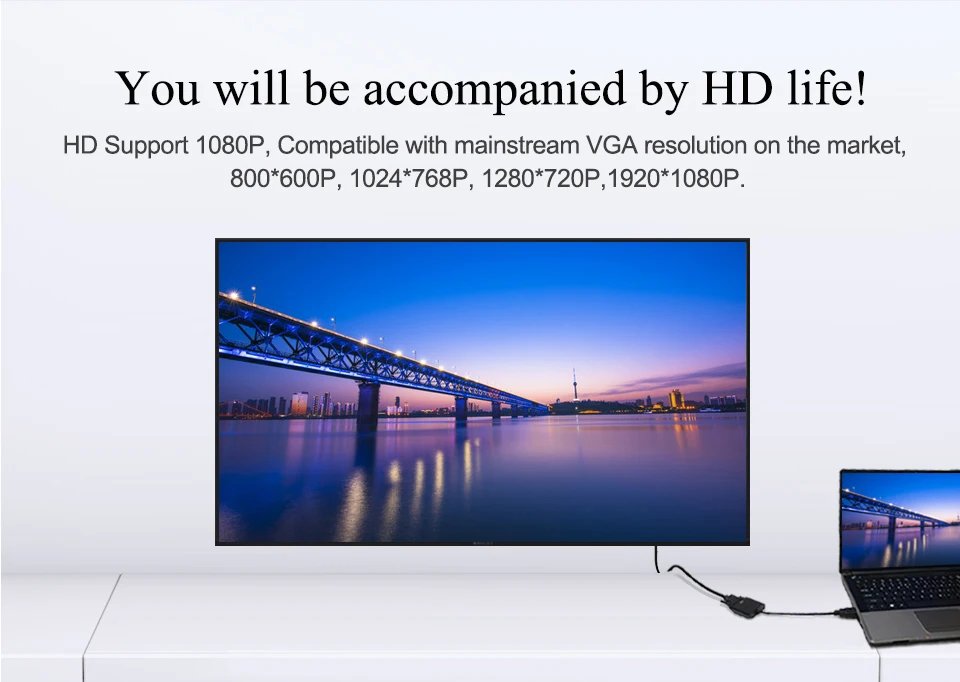VERI Male to Female 1.4 Version HDMI to VGA Converter HD Adapter Cable for PC Laptop Tablet Support 1080P HDTV TV Video Card (3)