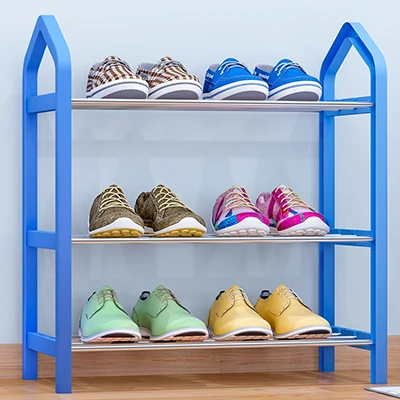 Home Furniture Simple Shoe Rack Multi-layer Storage Shoe Cabinet Economical Assembly Shoe Shelf Storage Organizer Stand - Цвет: Синий