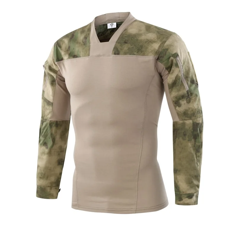 

Men Army Tactical Combat T Shirt Hiking Hunting Fishing Breathable Long Sleeve T Shirt Sport Fitness Clothes