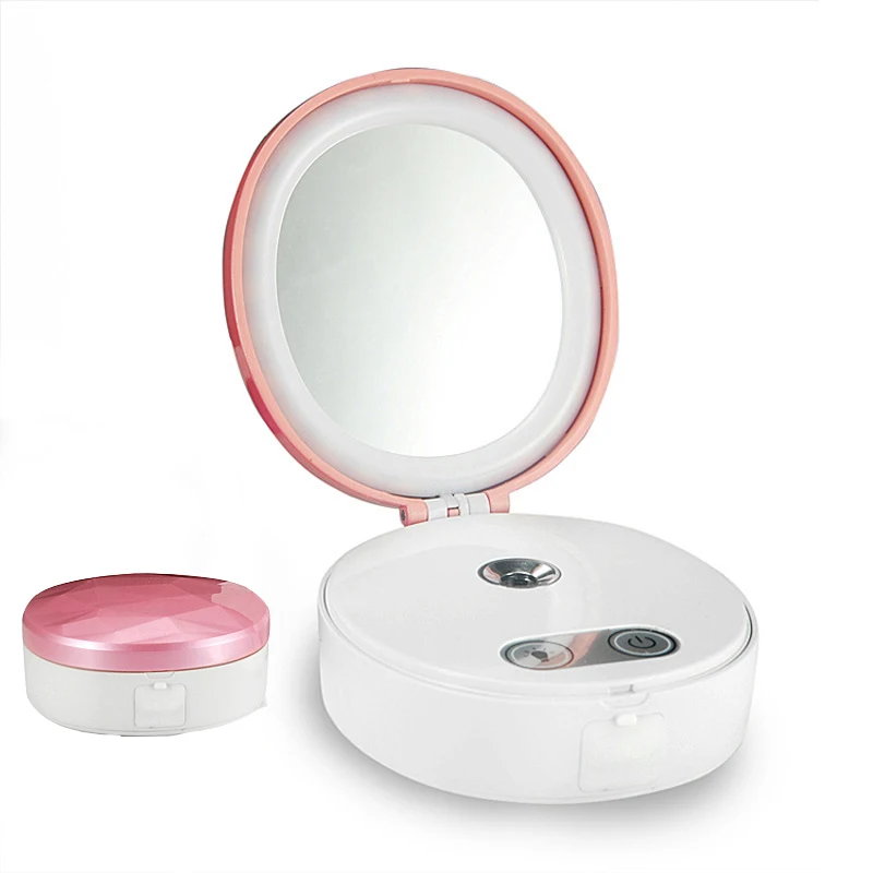  Nano Mist Facial Sprayer USB Charging Mini Face Steamer Multifuctional LED Spa Replenish Water Devi