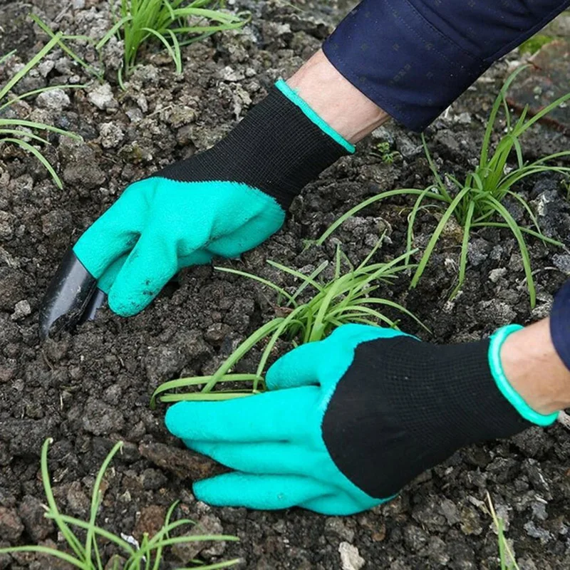 ONEUP 1 пара Резиновые Садовые Перчатки садовые перчатки с когтями легко копать растение для копание, рассада Handguard чистящие инструменты