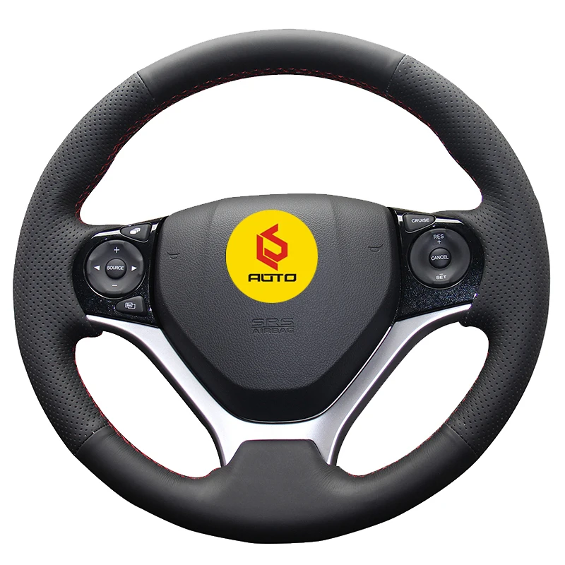 

Braid on the Steering Wheel Cover for Honda Civic 9 2012-2015 leather steering wheel case car accessories car styling