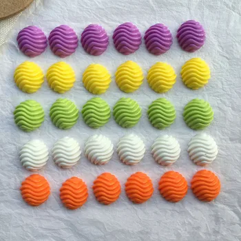 

Wholesale 100pcs/lot 16*19mm color print Wavy line decoration ovals shape resin flatback beads diy jewelry earring accessory