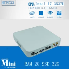 Mini PC Win7 Smart Client Processor Intel Core i7 3537U Max 3.1GHz 2GB Ram 32GB SSD 300M Wifi 4*USB 1000M Lan TV Playe