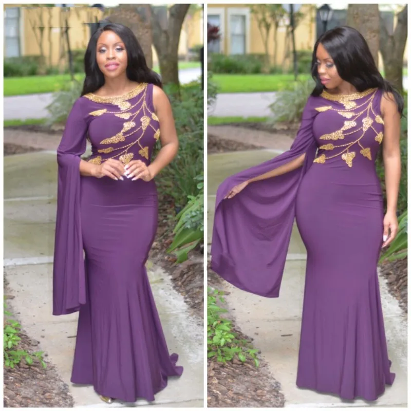 Moroccan-Kaftan-Turkish-Mermaid-Evening-Dress-One-Sleeves-Gold-Beaded-Purple-Prom-Dresses-Gowns-2016-African
