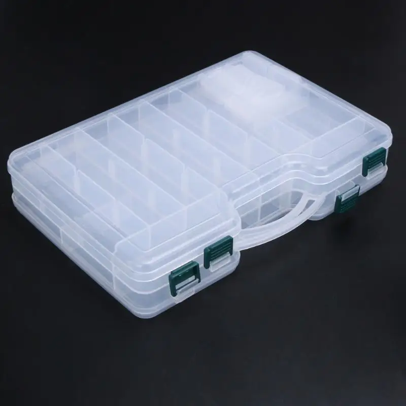 

Waterproof Durable Fishing Lure Big Capacity Tackle Boxes Sided Portable Movable Baffle Two-sided Visible ABS Storage Case