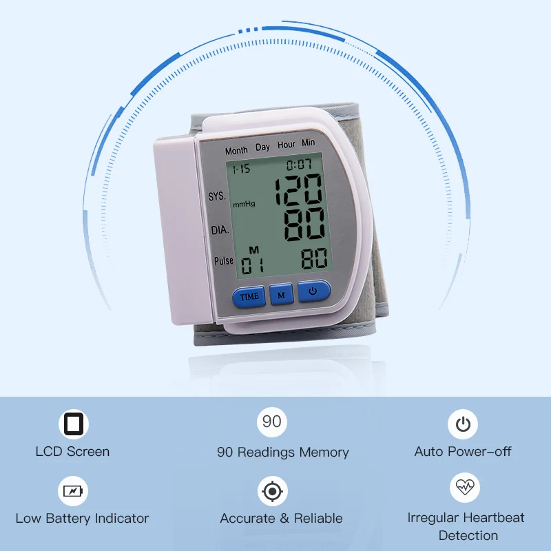 Automatic Digital LCD Display Wrist Blood Pressure Monitor Heart Beat Rate Pulse Meter Tonometer Sphygmomanometers pulsometer Automatic Digital LCD Display Wrist Blood Pressure Monitor Heart Beat Rate Pulse Meter Tonometer Sphygmomanometers pulsometer