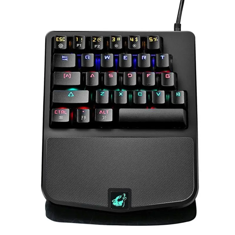 

K9 Wired 28 Keys RGB Backlit Single Hand Keypad Green Axis Gaming Keyboard