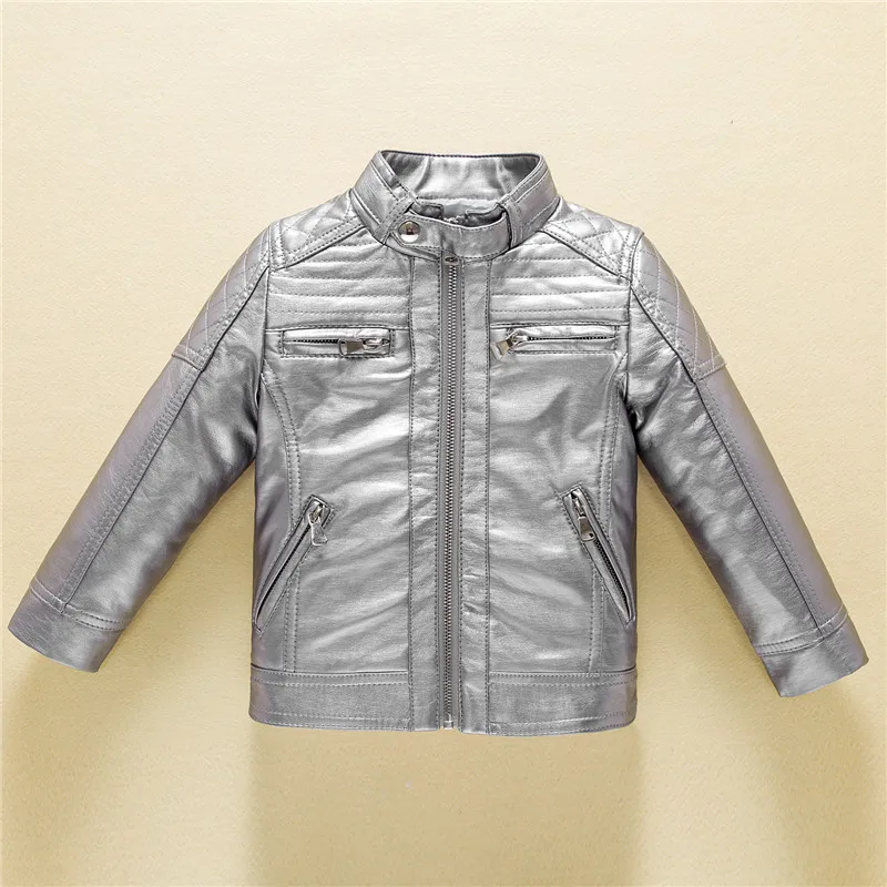 

2018 New Autumn 3-11Y Kids Leather Jacket Girls PU Jacket Children Leather Outwear For Girl Baby Coats Toddler Boys Clothes
