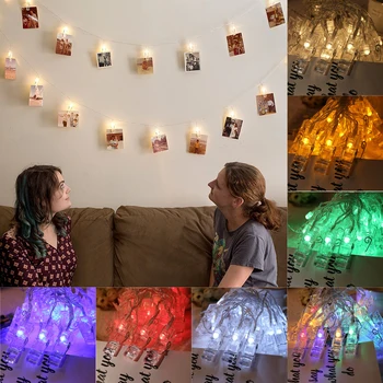 

20LED Photo Clip Led String Fairy Lights With Battery Box Warm White/White/RGB/Red/Blue/Pink/Purple For Christmas Decoration