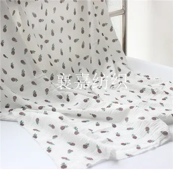 

Double Gauze Pineapple Printing Home Furnishing, Fabric, Foam, Maternity Dress, Pajamas, Pajamas 100x135cm