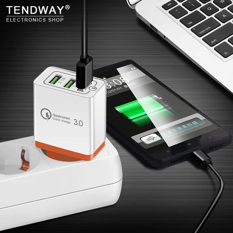 Tendway Qc 3,0 быстрое Usb зарядное устройство для путешествий Быстрая зарядка 3,0 Мульти Usb зарядное устройство для мобильного телефона 3 порта ЕС США портативное быстрое зарядное устройство