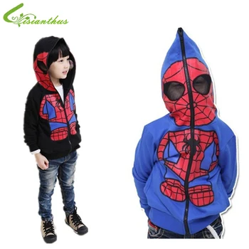 

Boys Cartoon Jacket Children Spiderman Hoodie Baby Kids Cute Outerwear Clothing Coat Halloween Christmas Costume Free Shipping