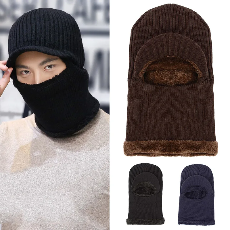 Для мужчин зимняя шапочка-шарф теплые шапочки в масках Кепки шарф на открытом воздухе с капюшоном шею H9