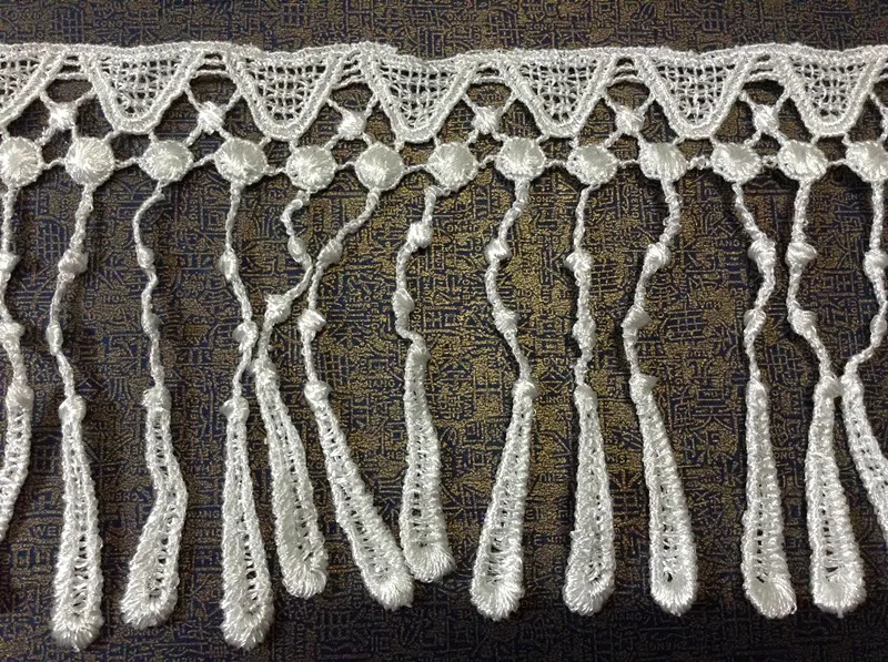 9.5cm exquisite high quality water soluble tassel lace trim, tassel