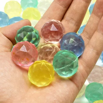 

5PCS Colourful Diamond Shape Bouncing Ball Floating In Water Child Elastic Rubber Ball Kids of Pinball Bouncy Toys for Children