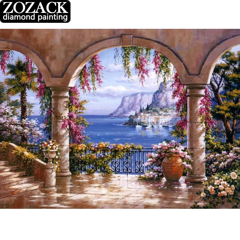 

5D Diamond Painting Cross Stitch Garden Scenery By The Lake Diamond Embroidery Scenic Diamond Mosaic Needlework Christmas Gifts