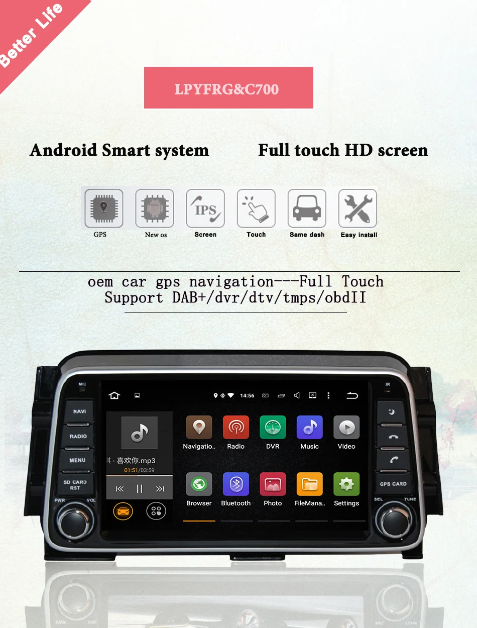 Perfect HD 1024*600 8 inch octa core 4G+64G android 9.0 car dvd player for NISSAN Kicks 2014- /Micra 2017- with GPS BT SWC tape recorder 2