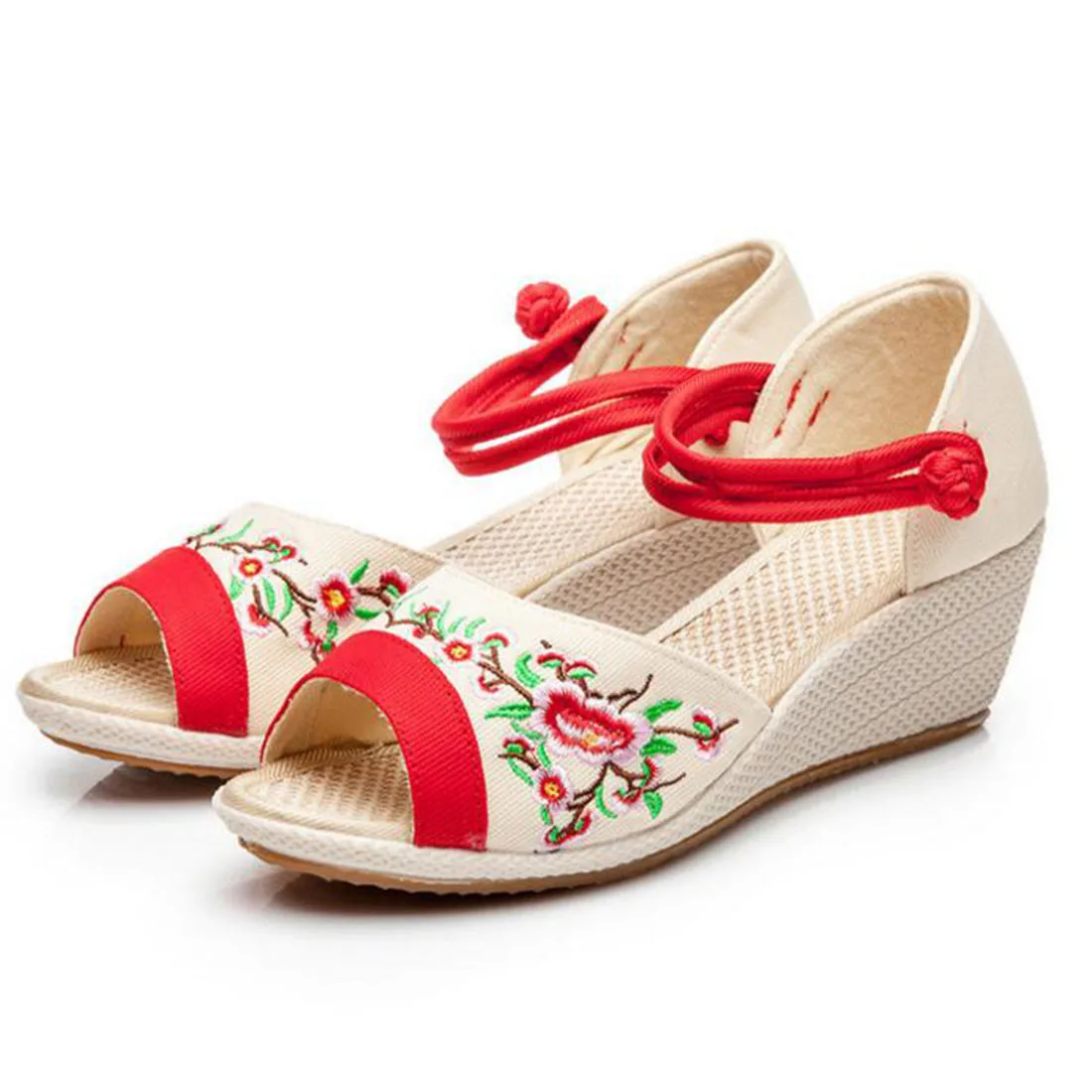 

Ankle Strap Women's Sandals Summer Wedge Heels High Platform Open Toe Shoes