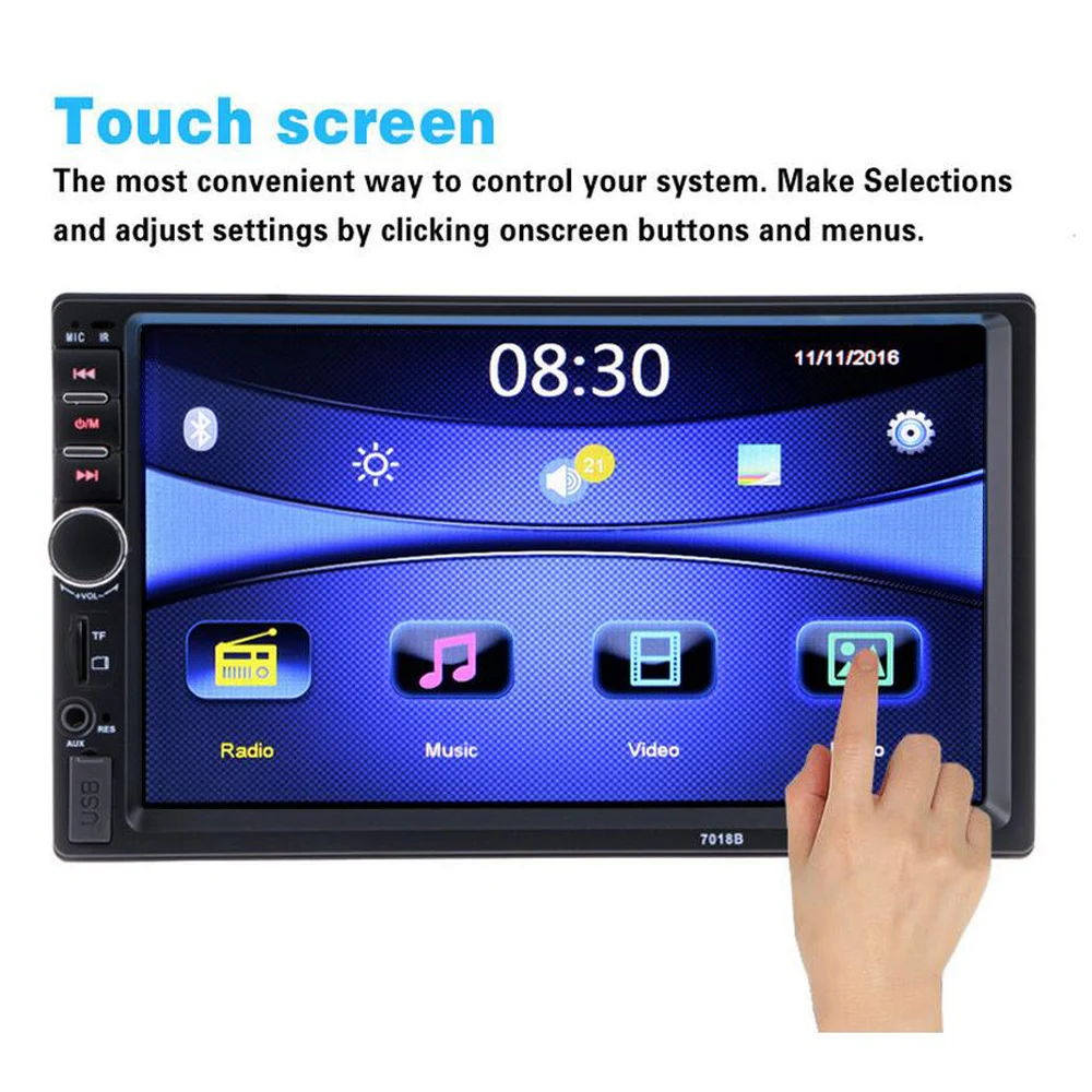 

Car Radios Autoradio 2 Din 7" inch LCD Touch Screen Car Radio Player Bluetooth Car Audio Support Rear View Camera 7018B