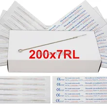 200 шт Одноразовые стерилизованные 7RLTattoo иглы из нержавеющей стали круглый вкладыш иглы татуировки