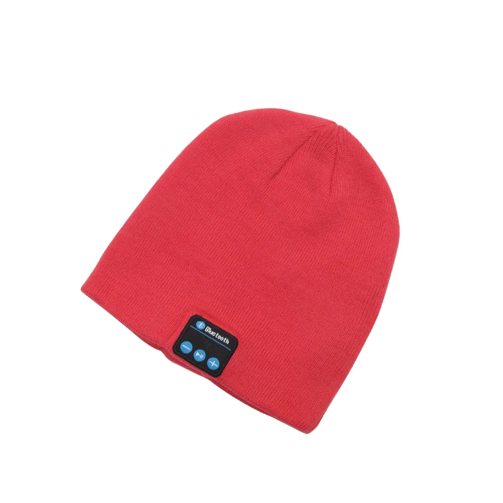 Наушники Bluetooth шапочка шапка беспроводные наушники Bluetooth Наушники Умная гарнитура зимняя уличная спортивная стерео музыка шапка - Цвет: red