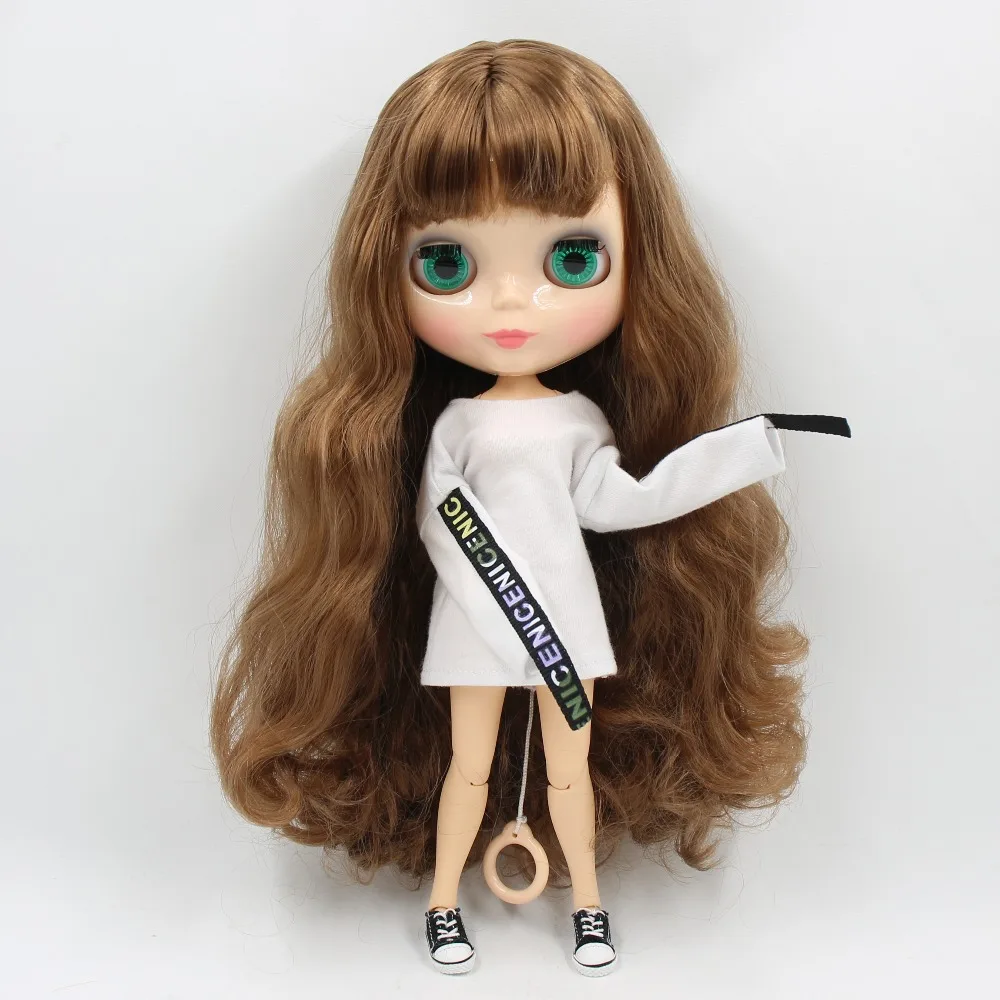 Neo Blythe Doll with Brown Hair, Natural Skin, Shiny Face & Factory Jointed Body 4