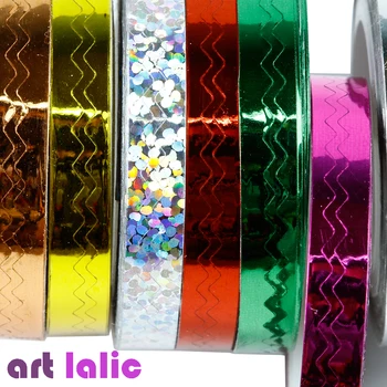 

1 Pcs 12 Color 6mm*8m Beauty Rolls Striping Decals For Nails Foil Tips Tape Line DIY Design Nail Art Stickers JH236