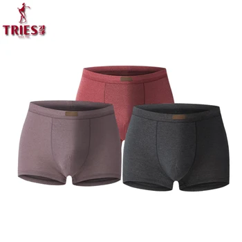 

TRIES Brand High Elastic Casual Men Underwear 3D design Boxers Sexy Comfortable 3 Pcs\Pack Colorful Boxers Men Shorts Pants