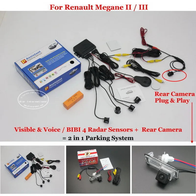 Untuk Renault Megane 2 Ii/3 Iii Sensor Parkir Mobil + Rear View Camera = 2 In 1 Visual/Bibi Alarm Sistem Parkir|Car Parking|Parking Sensorcar Parking Sensor - Aliexpress