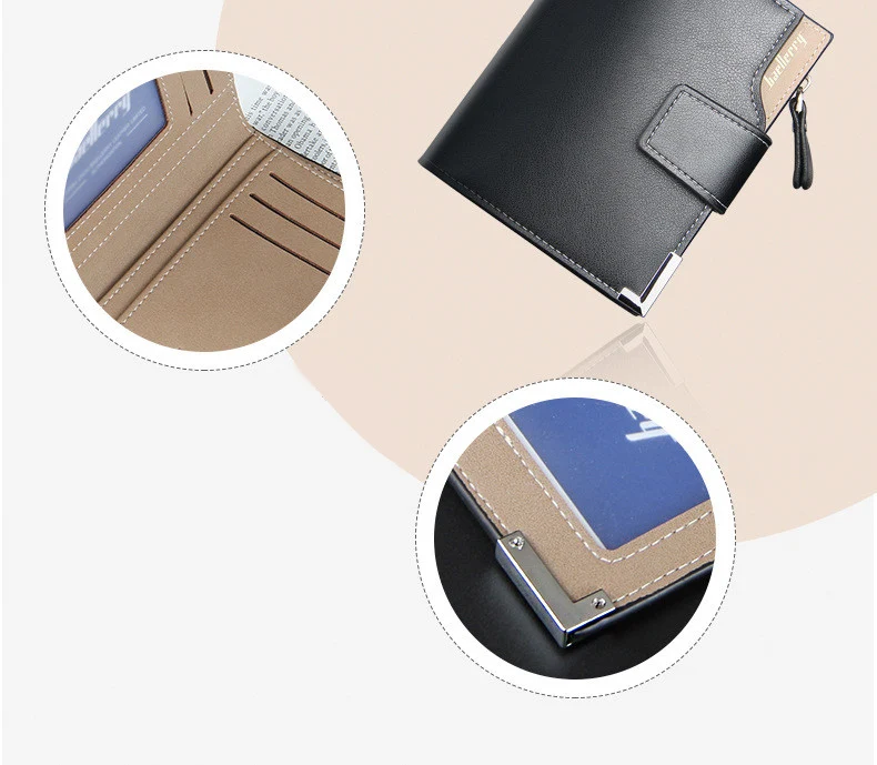 Baellerry, мужской кошелек на молнии, с карманом для монет, высокое качество, кожаный мужской кошелек, брендовый дизайн, мужской короткий кошелек