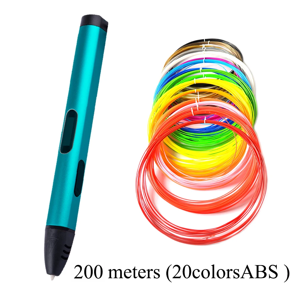 DEWANG 3D Ручка 3d принтер 200 м ABS нити 3d принтер ручка Scribble Рождественский подарок 3D печать ручка для школы гаджет в Москву