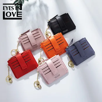 

Brand Designer Women Wallet Card Holder Zipper Coin Pocket Key Chain Female Wallets Ladies Purses Carteras High Quality