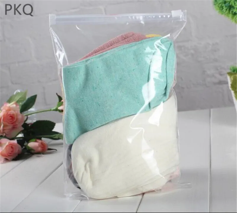 10Pcs 4 sizes Clear Plastic Reclosable Zipper Poly Bag,cloth t shirt