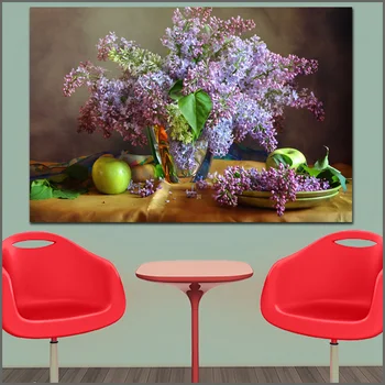 

Large size Printing Lilac Apples Petals Beauty Wall Art Picture Home Decor Living Room Modern Canvas Print No Frames Paintings
