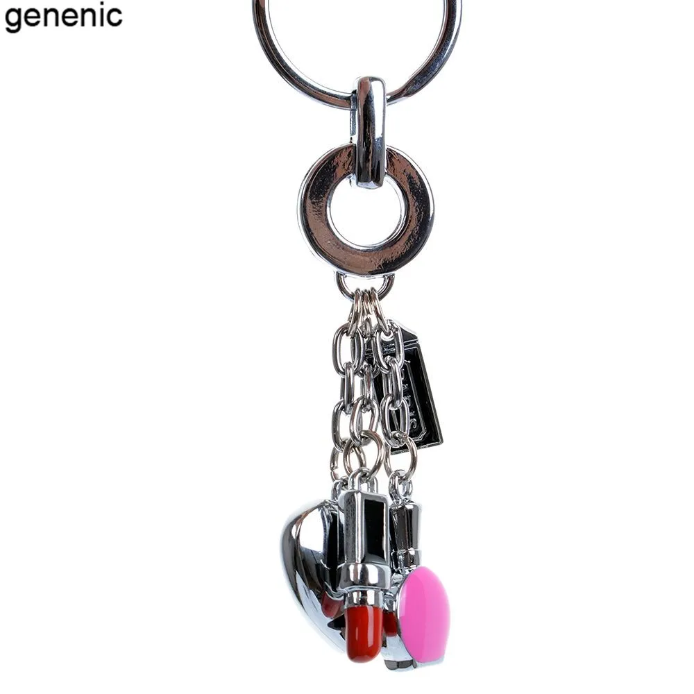 

Women Lipstick Makeup Heart Keychain Key Chain Ring Keyring Keyfob Key chain