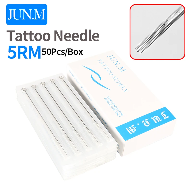 50PCS Professional Tattoo Needles 5RM Round Magnum Curved Tattoo