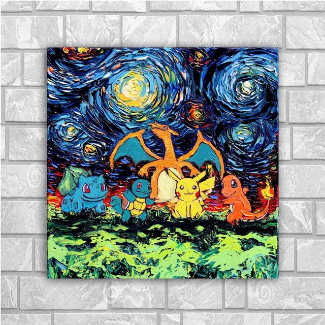 Van Gogh print Wall Pokemon Art oil Paintings Buddha Canvas Poster