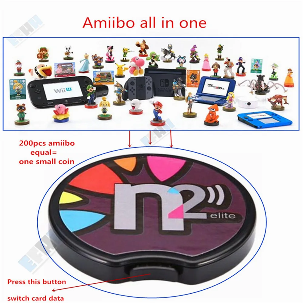 Ntag215 N2 Elite эмулятор NFC считыватель все в для AMIIBO NEW 3DS XL/переключатель NS игра NFC карта Монета Zelda Super Mario super smash