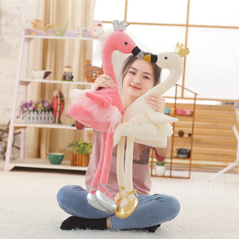 Горячая Распродажа 35 см-110 см Лебедь плюшевые игрушки милый Фламинго кукла мягкая плюшевая игрушка для детей подарок на день рождения девочки